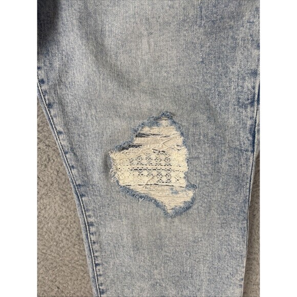 Old Navy High Rise O.G. Straight Secret Smooth Side Slits Jeans SZ 14 Distressed - Picture 7 of 11